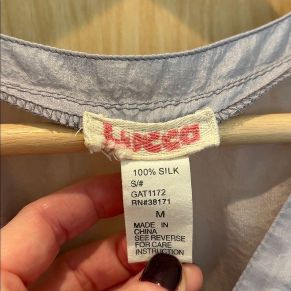 Lucca Babydoll Top 100% Silk Fairycore Purple Ombré Size Medium - Picture 5 of 5